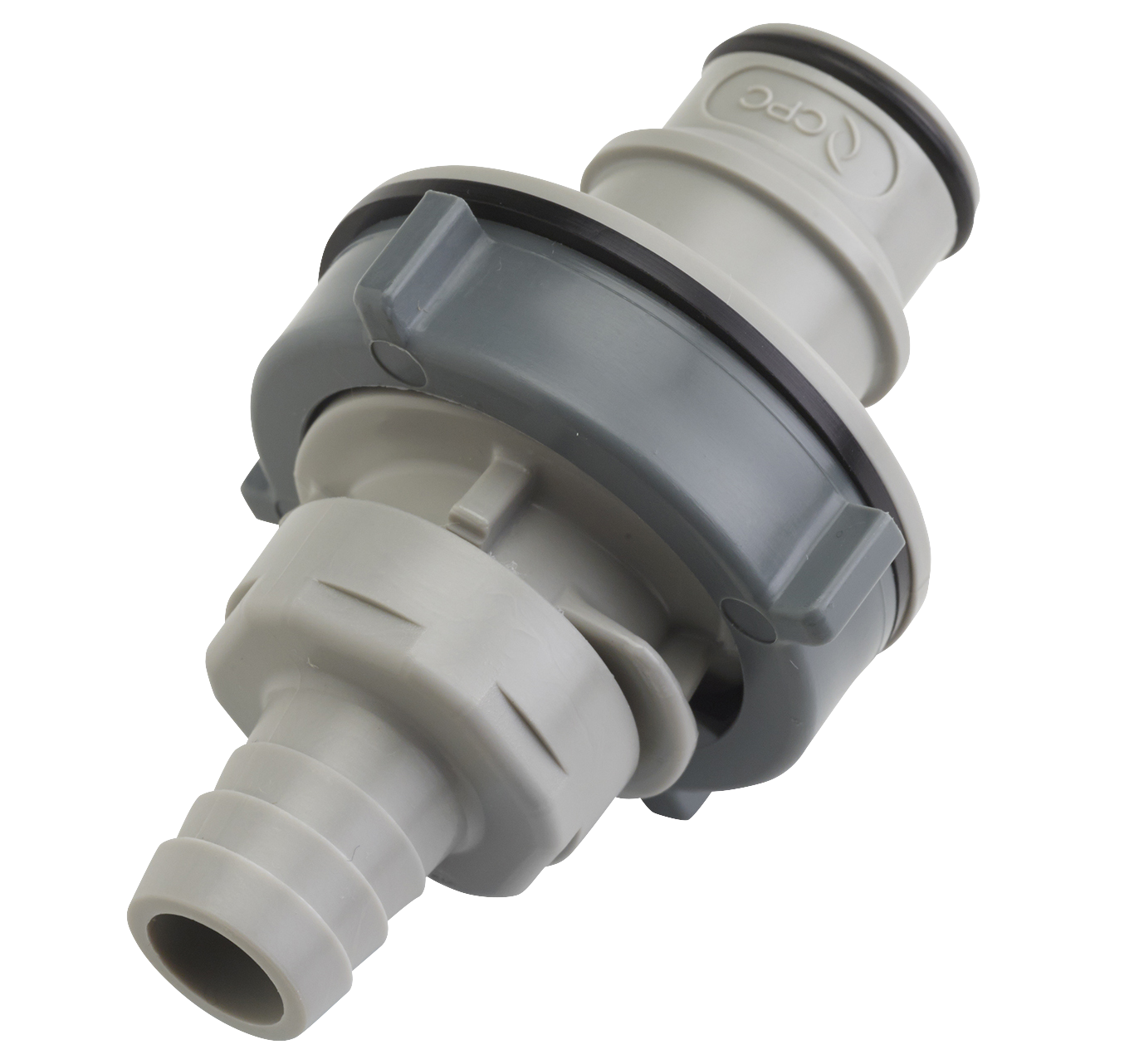 HFCD42812 - Stecker PP Schott mit Schlauchtülle 12,7 mm mit Absperrung