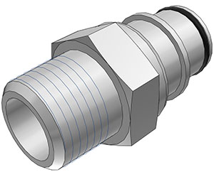 81500 81500 - Stecker PSU mit konischem AG 1/2" NPT mit Absperrung, NSF (HFCD24835 NSF)