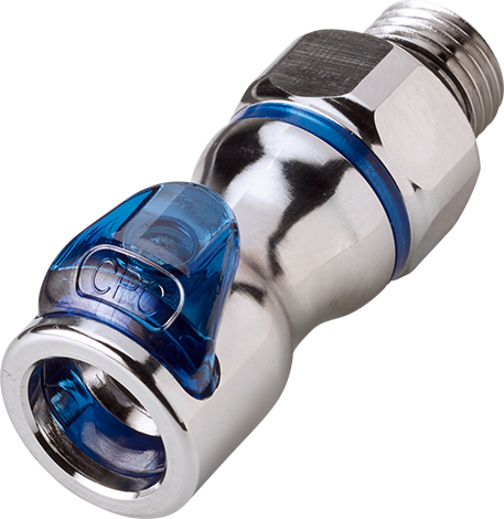 LQ4D30006BLU - Kupplung MS-VC mit AG 3/8 SAE-6 mit Absperrung, blau, Non-Spill