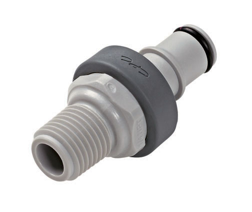 NS4D24004 - Stecker PP mit konischem AG 1/4" NPT mit Absperrung, Non-Spill