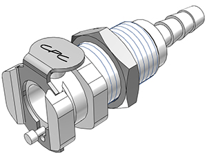 PMCD1603 - Kupplung Acetal Schott mit Schlauchtülle 4,8 mm mit Absperrung