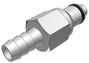 LCD22005 - Stecker MS-VC mit Schlauchtülle 7,9 mm mit Absperrung
