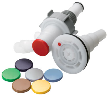 DQPROKEYCPCOMBO - Kodierungs-Kit für Entnahmekopf (Kappe + Ring), HDPE, alle Farben