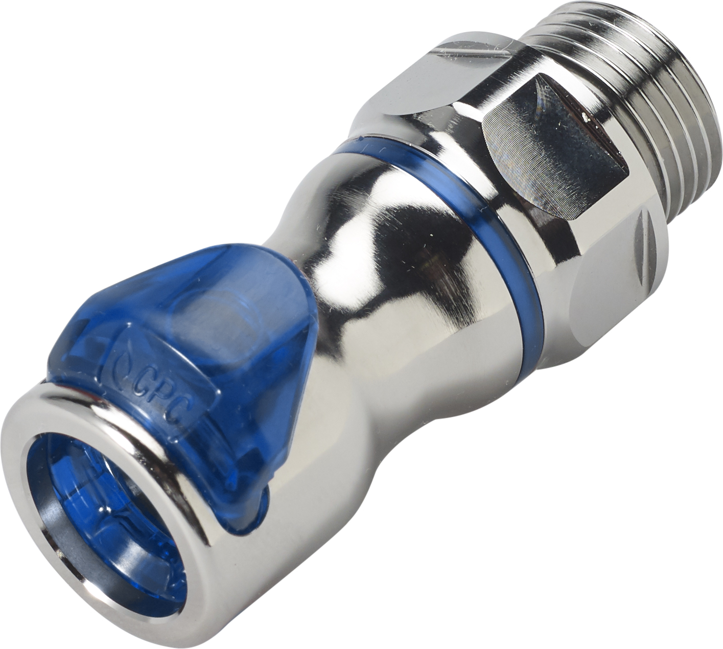 LQ6D31008BLU - Kupplung MS-VC mit AG 1/2" BSPP mit Absperrung, blau, Non-Spill
