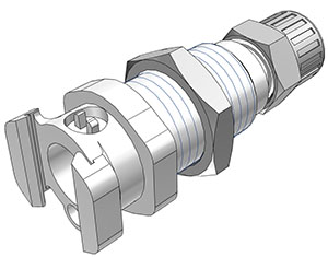PLMD12006 - Multi-Mount Kupplungseinsatz Acetal mit Klemmverschraubung 9,5 x 6,4 mm mit Absperrung