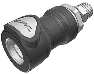 NS4D13004V - Kupplung PP mit Klemmverschraubung 6,4 x 4,3 mm mit Absperrung, Non-Spill FKM-Dichtung