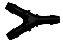 HY631 - Y-Schlauchverbinder 4,8 mm, Nylon, schwarz