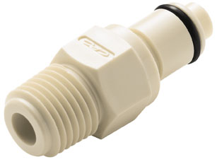 PLCD2400412 - Stecker PP mit konischem AG 1/4" NPT mit Absperrung