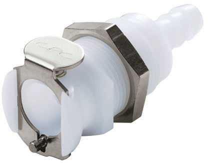 28000 - Kupplung Acetal Schott mit Schlauchtülle 6,4 mm ohne Absperrung, NSF (PLC16004 NSF)