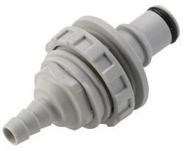 NS4D42004 - Stecker PP Schott mit Schlauchtülle 6,4 mm mit Absperrung, Non-Spill