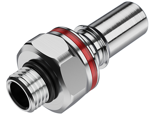 LQ6D46006RED - Stecker MS-VC mit AG 3/8 SAE-6 mit Absperrung, rot, Non-Spill
