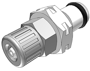 PMC20M42 - Stecker Acetal mit Klemmverschraubung 4,0 x 2,0 mm ohne Absperrung