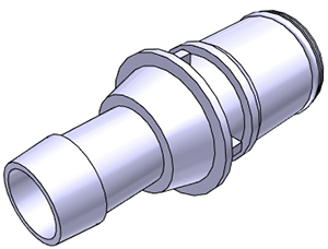 MPX22603M - Stecker Polycarbonat mit Schlauchtülle 9,5 mm Schlauch ID, Silicon-O-Ring Kl.VI
