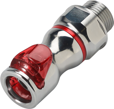 LQ4D31006REDV - Kupplung MS-VC mit AG 3/8" BSPP mit Absperrung, rot, Non-Spill, FKM-Dichtung