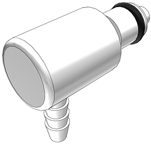 PMCD2302 - Stecker Acetal mit Winkel-Schlauchtülle 3,2 mm mit Absperrung