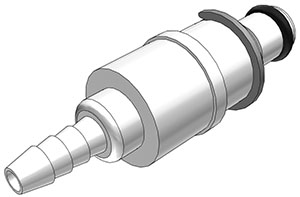 PLMD22006 - Multi-Mount Steckereinsatz Acetal mit Schlauchtülle 9,5 mm mit Absperrung