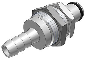 LC42004 - Stecker MS-VC Schott mit Schlauchtülle 6,4 mm ohne Absperrung