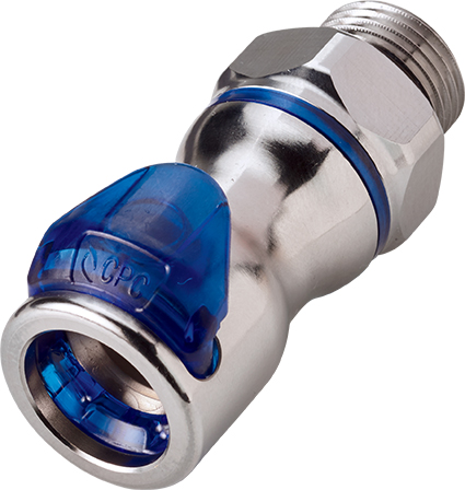 LQ6D30008BLU - Kupplung MS-VC mit AG 1/2 SAE-8 mit Absperrung, blau, Non-Spill