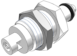 PMCD4201 - Stecker Acetal Schott mit Schlauchtülle 1,6 mm mit Absperrung