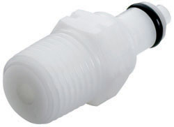 PMCD2404BSPT - Stecker Acetal mit konischem AG 1/8" BSPT mit Absperrung