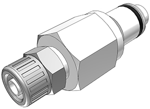 PLCD20004 - Stecker Acetal mit Klemmverschraubung 6,4 x 4,3 mm mit Absperrung