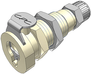 PMCD120412 - Kupplung PP Schott/Klemmverschraub. 6,4 x 4,3 mm mit Absperrung