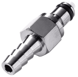 19600 19600 - Stecker MS-VC mit Schlauchtülle 6,4 mm mit Absperrung, NSF (MCD2204 NSF)