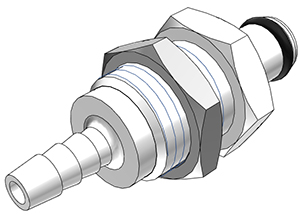 PMC4202 - Stecker Acetal Schott mit Schlauchtülle 3,2 mm ohne Absperrung
