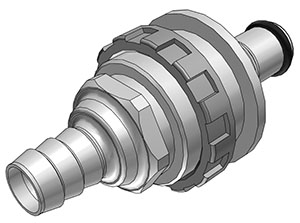 NS4D42006 - Stecker PP Schott mit Schlauchtülle 9,5 mm mit Absperrung, Non-Spill