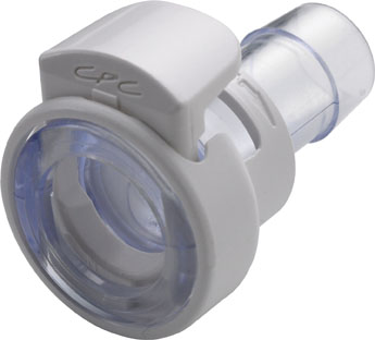 MPCK17006T03 - Kupplung Polycarbonat mit Schlauchtülle 9,5 mm Schlauch ID, Sperrvorrichtung